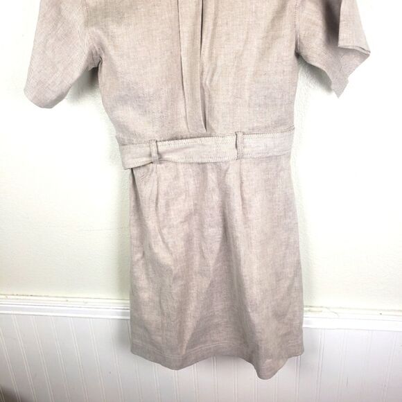 Women's Banana Republic Linen Blend Button-Down Elegant Beige Stylish Dress Sz 6 - Picture 7 of 9